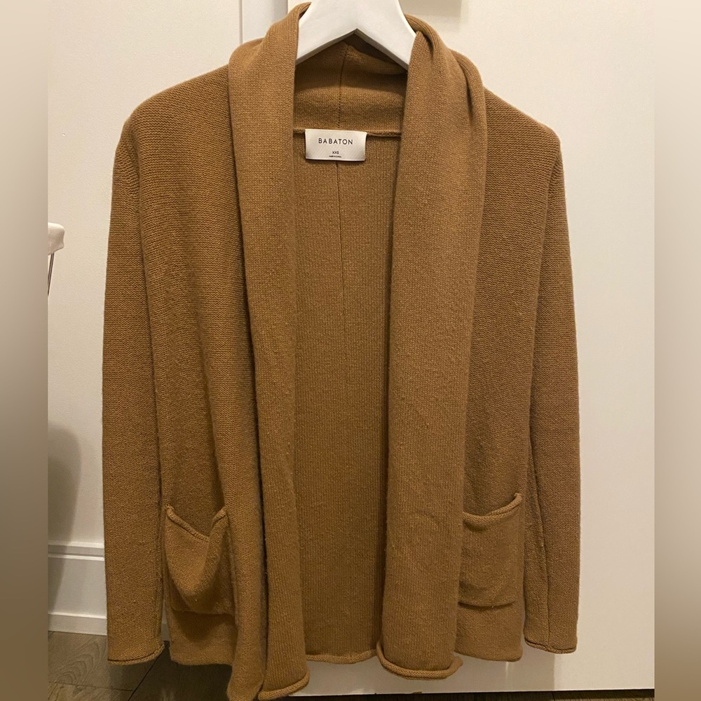 Aritzia Babaton Camel Shawl Cardigan